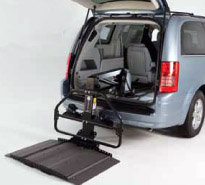 Bruno Joey (VSL-4000HW) lifts store scooters or power wheelchairs inside the back of a minivan or SUV.